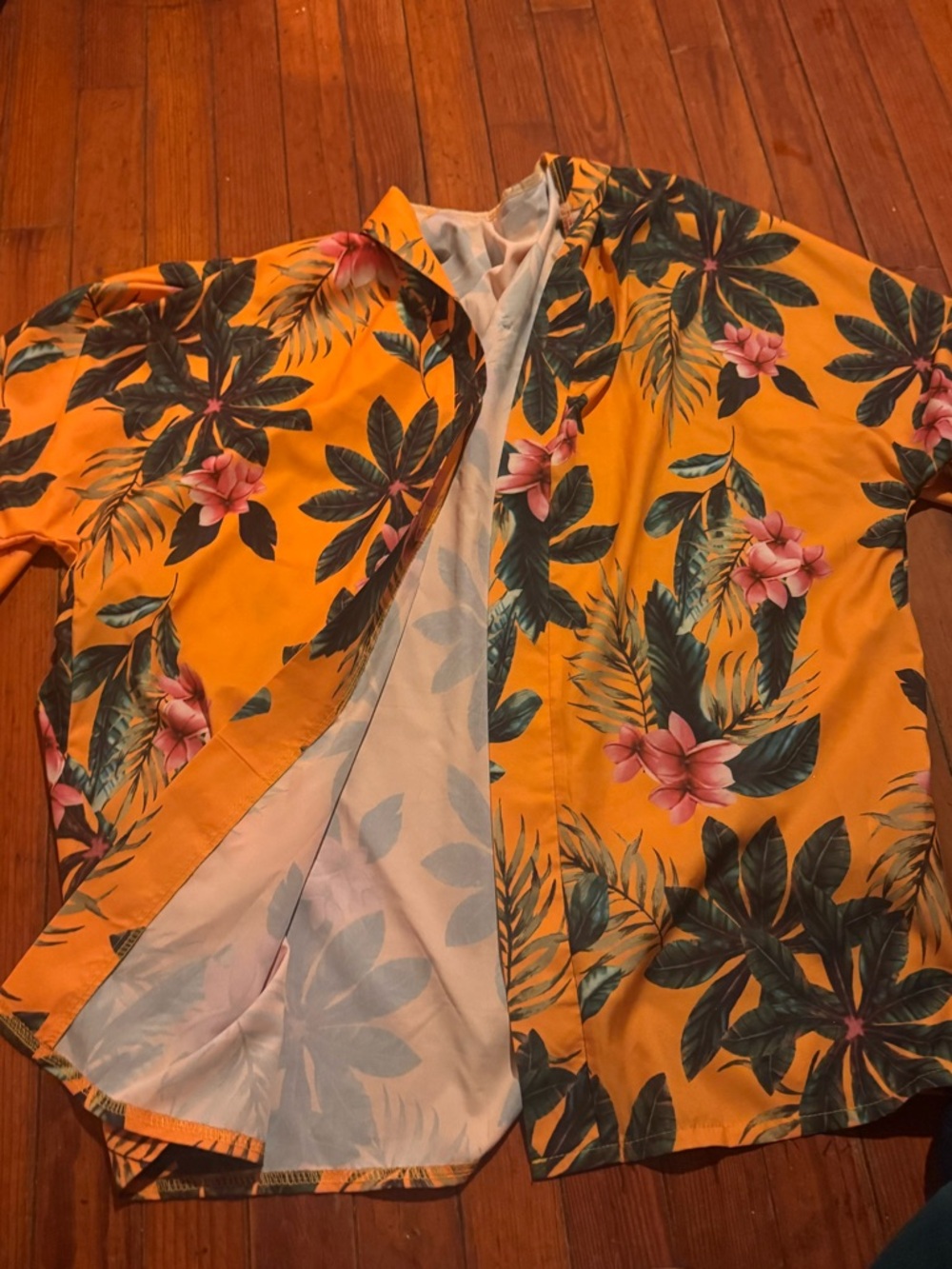 Yellow Tropical Floral open cardigan Shirt